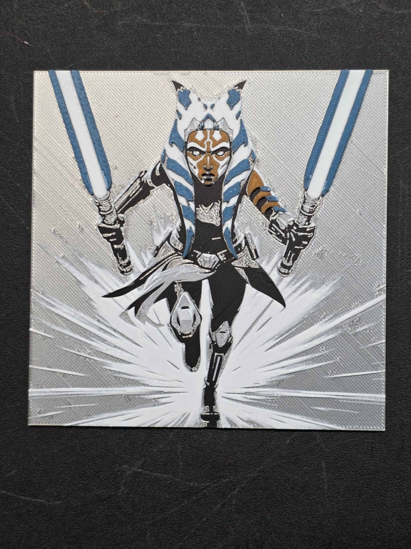 Ahsoka, Star Wars, Multicolor3D Printed Hueforge Fan Art