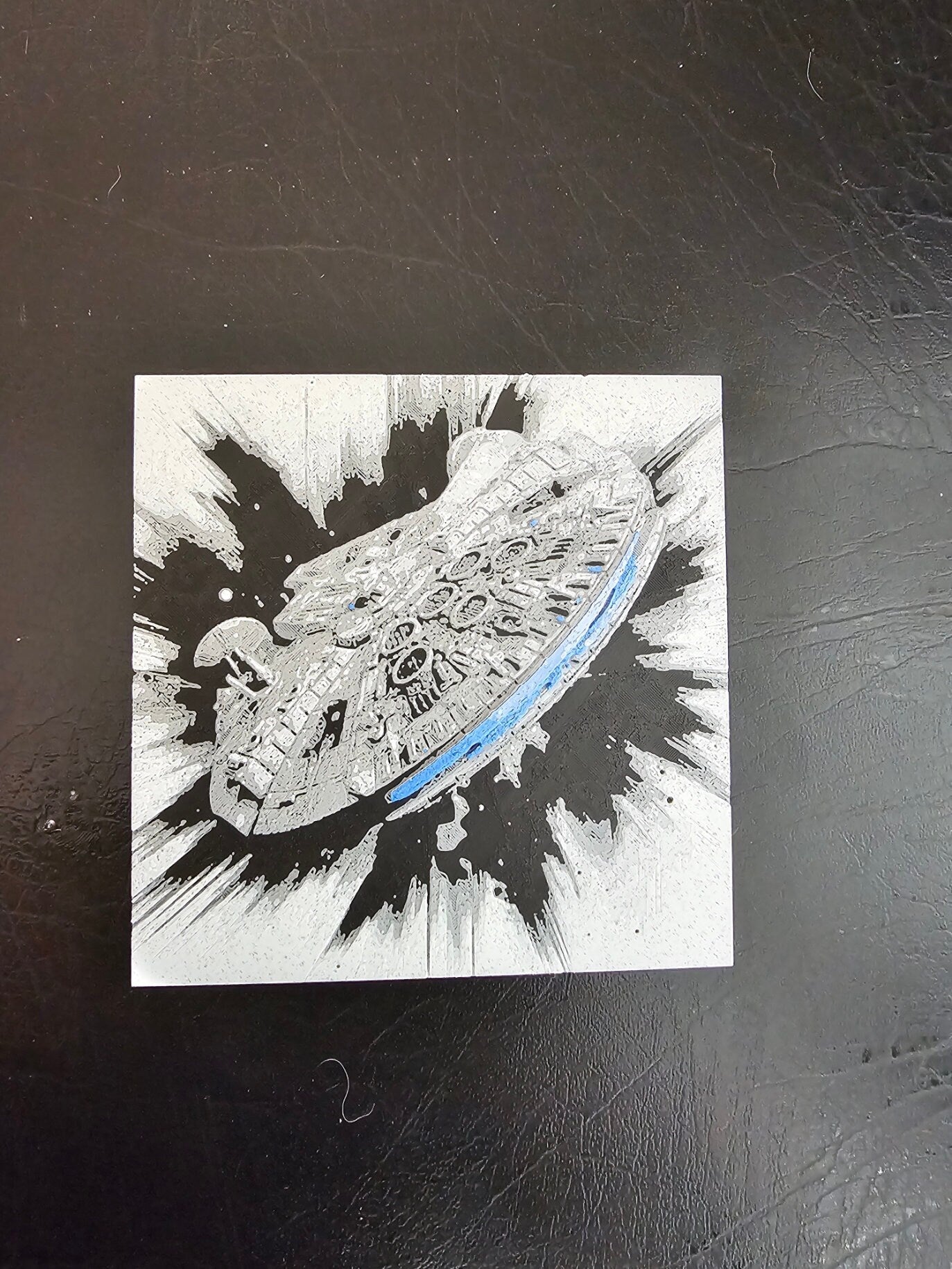 Millennium Falcon Gray Scale Hueforge 3D Art