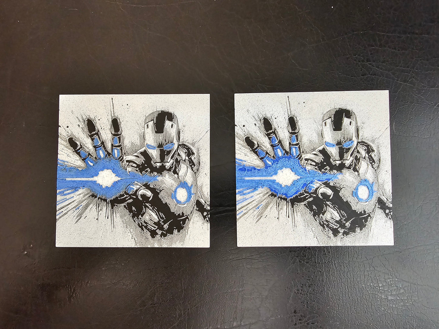 Iron Man Ion Blast Silk Blue 4 Color Hueforge 3D Art