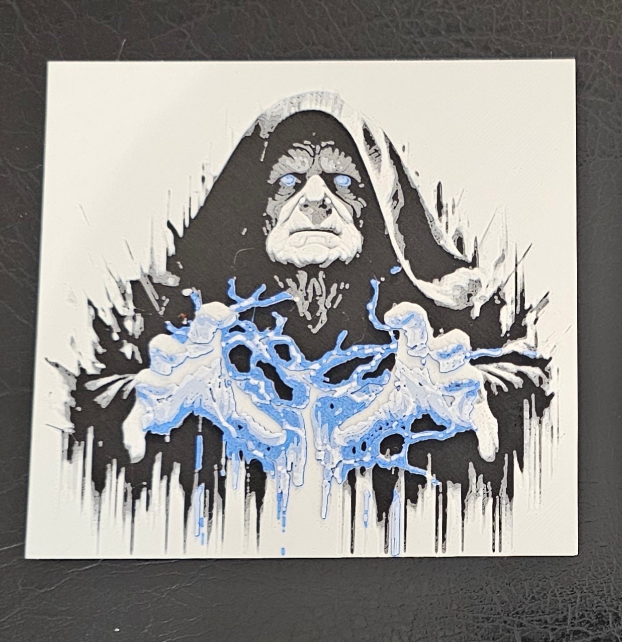 Emperor Palpatine Force Lightning Silk Purple Hueforge 3D Art