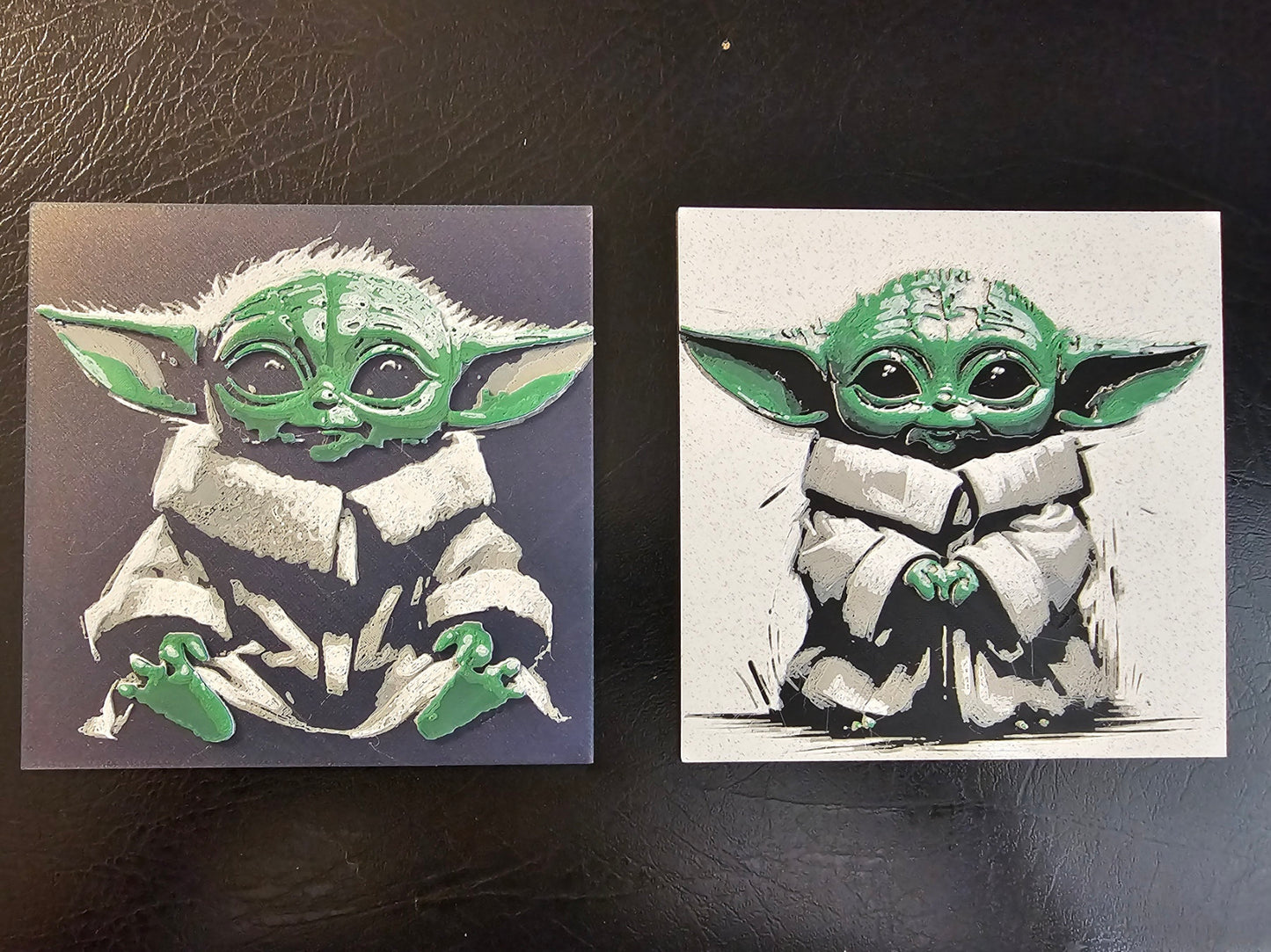 Grogu Color shift Black Background 3D Hueforge Art