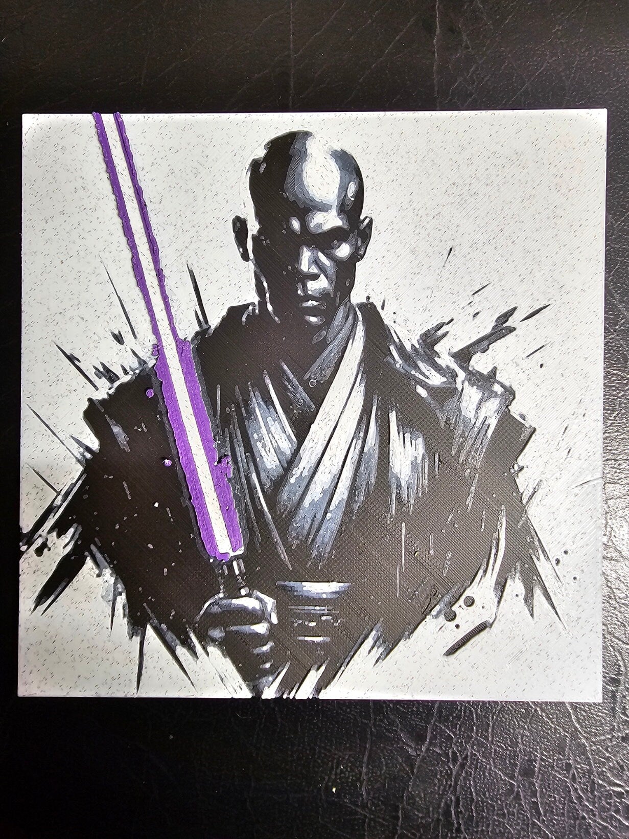 Mace Windu 3D Hueforge Art
