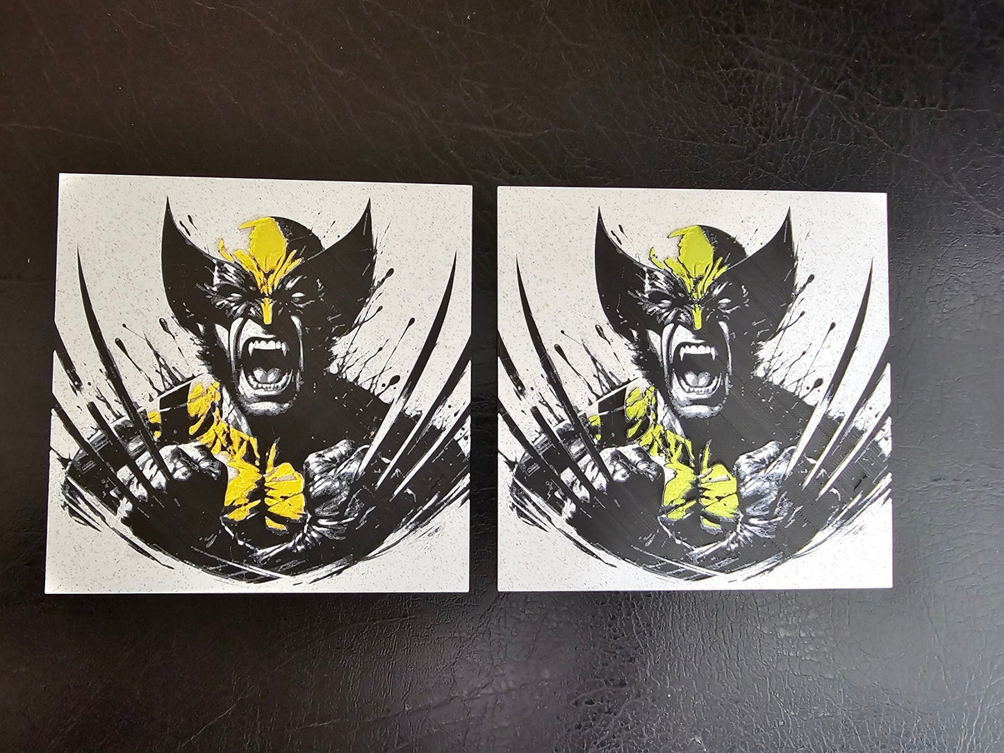 Old school yellow Wolverine Close Up 5 color 3D Hueforge Art