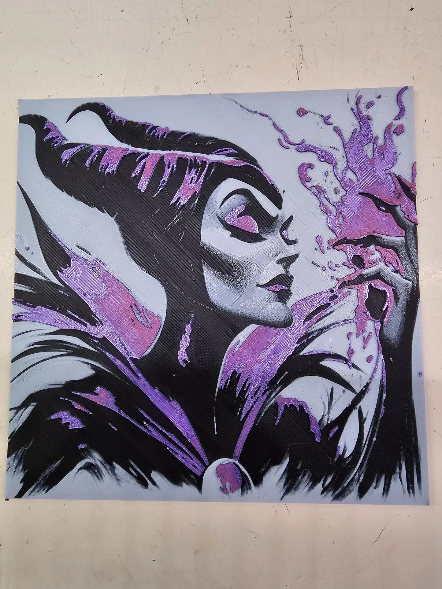 Maleficent 3D Hueforge Textured Fan Art