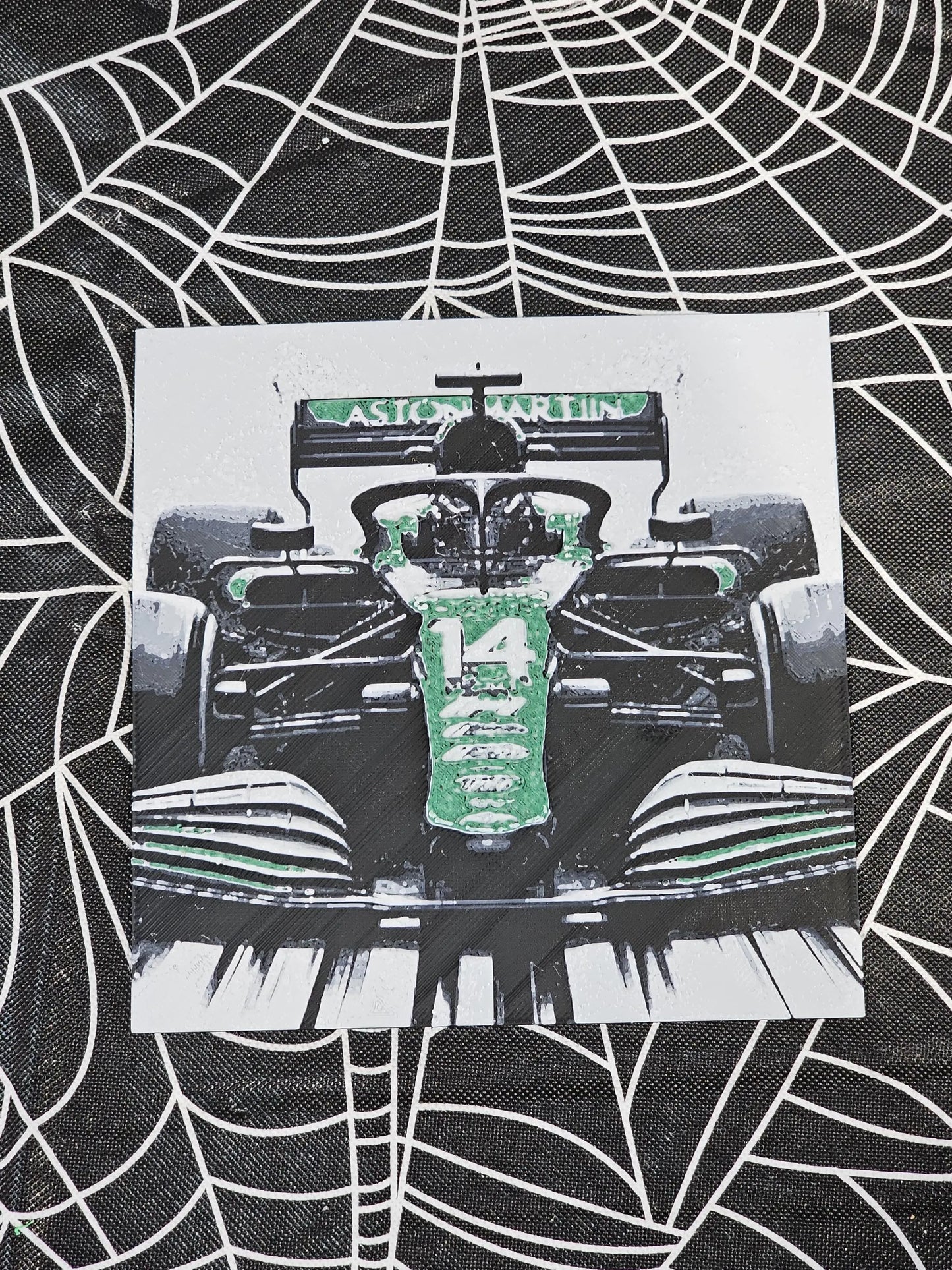 Aston Martin F1, #14, Fernando Alonso 3D Printed Hueforge Fan Art