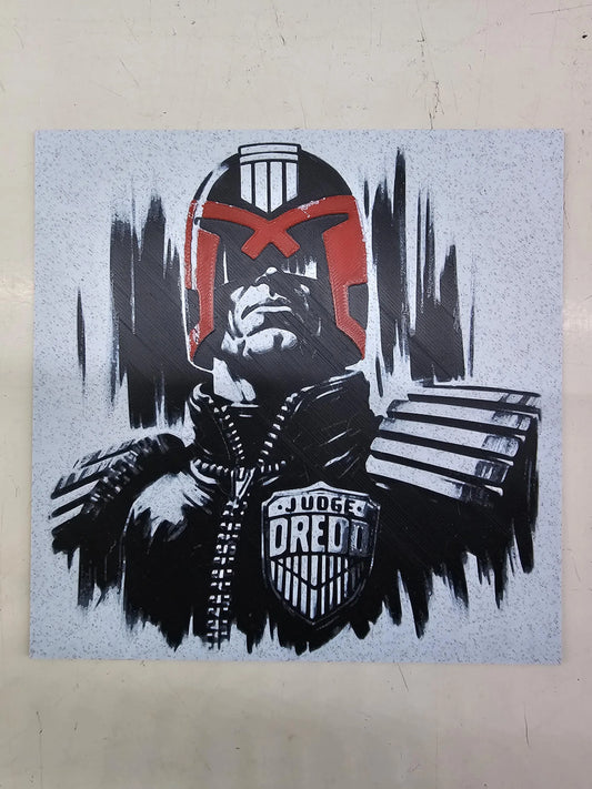 Judge Dredd 3D printed Hueforge Fan Art