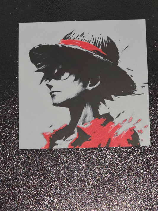 Monkey D. Luffy, One Piece 3D Printed Hueforge Fan Art