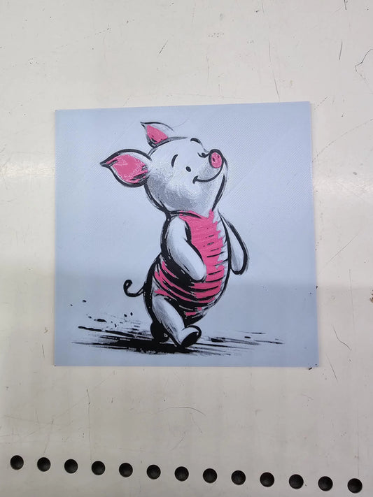 Piglet, Winnie the Pooh 3D Printed Hueforge Fan Art