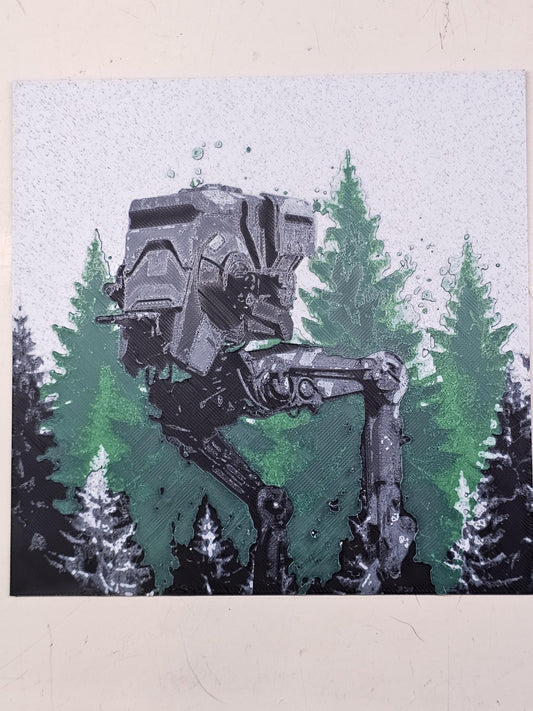AT-ST Walker, Star Wars 3D Printed Hueforge Fan Art