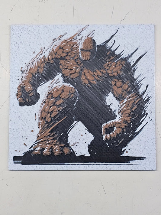 The Thing, Fantastic 4, 3D Printed Hueforge Fan Art