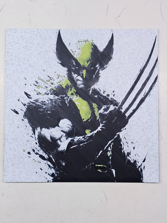 Wolverine Posing 3D Printed Hueforge Fan Art
