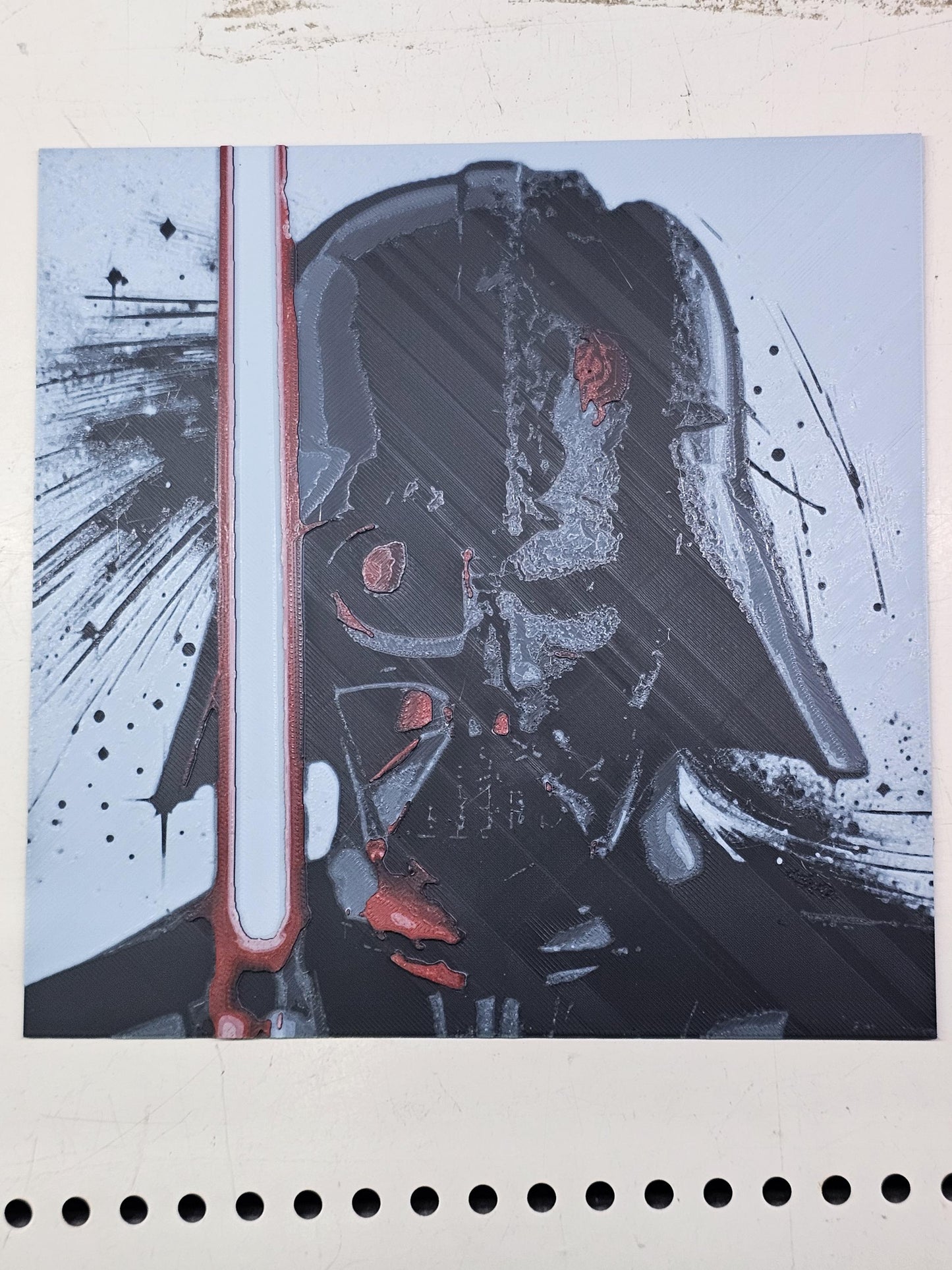 Darth Vader Broken Mask, Star Wars 3D Printed Hueforge Fan Art