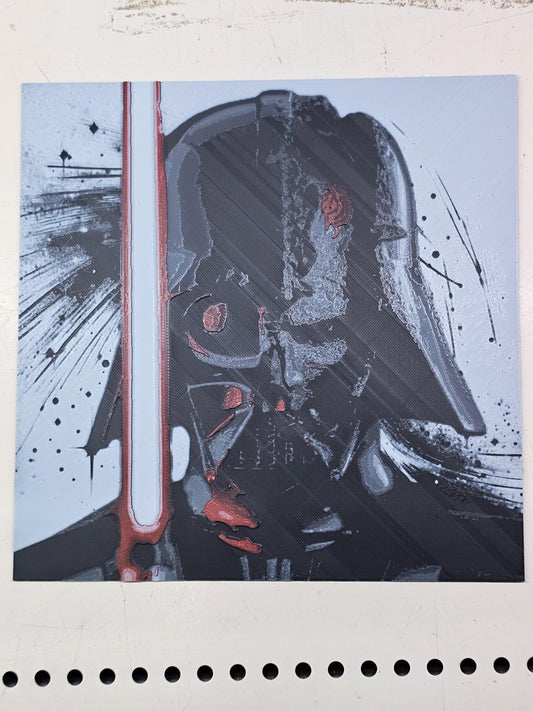 Darth Vader Broken Mask, Star Wars 3D Printed Hueforge Fan Art