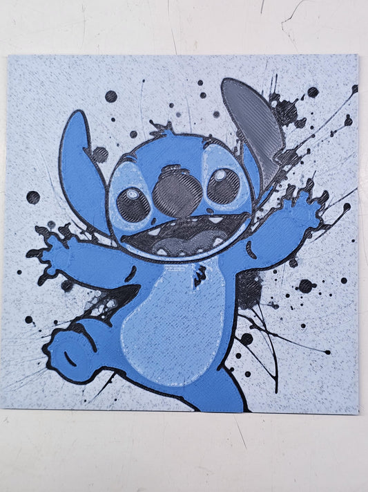 Stitch, Lilo and Stitch 3D Printed Hueforge Fan Art