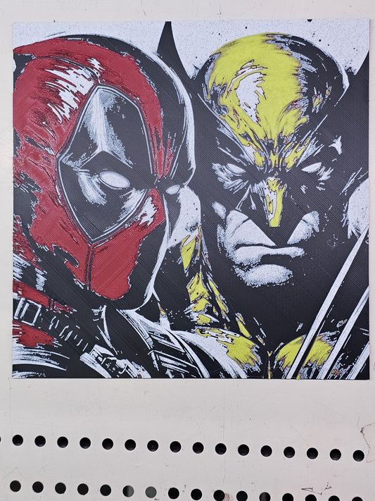 Deadpool and Wolverine 3D Printed Hueforge Fan Art