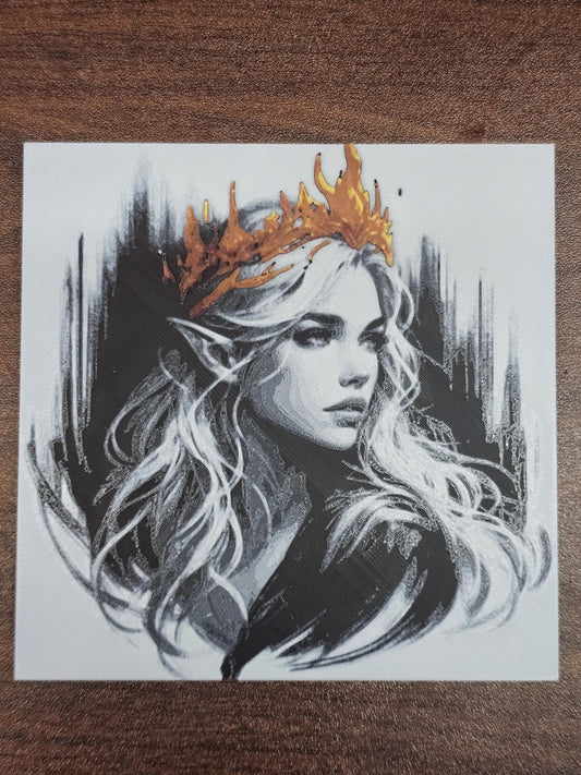 Aelin, Throne of Glass 3D Printed Hueforge Fan Art