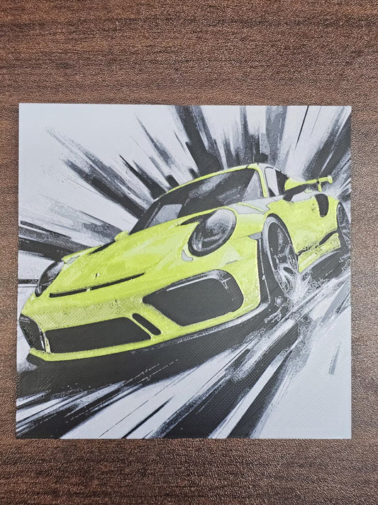 Porche 911 3D Printed Hueforge Fan Art