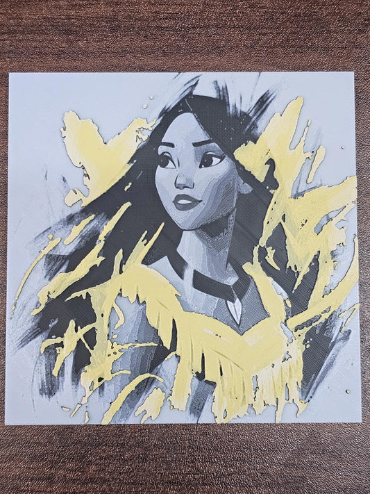 Pocahontas 3D Printed Hueforge Fan Art