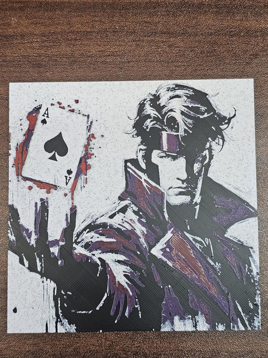 Gambit, X-Men 3D Printed Hueforge Fan Art