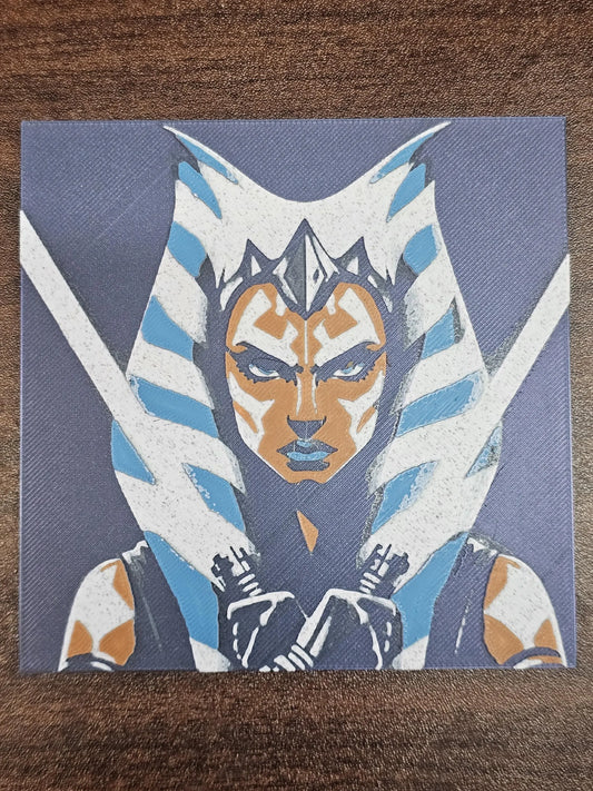 Ahsoka, Star Wars, Multicolor3D Printed Hueforge Fan Art
