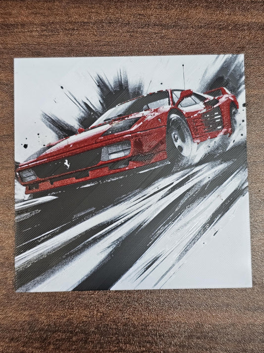 Ferrari Testarosa 3D Printed Hueforge Fan Art