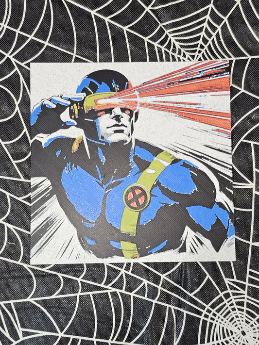 Cyclops, X-Men, Multicolor 3D Printed Hueforge Fan Art