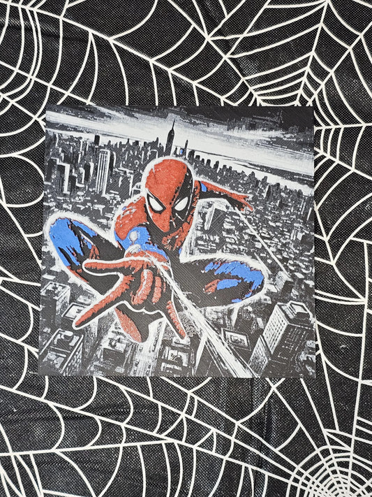 Spiderman Shooting Web 3D Printed Hueforge Fan Art