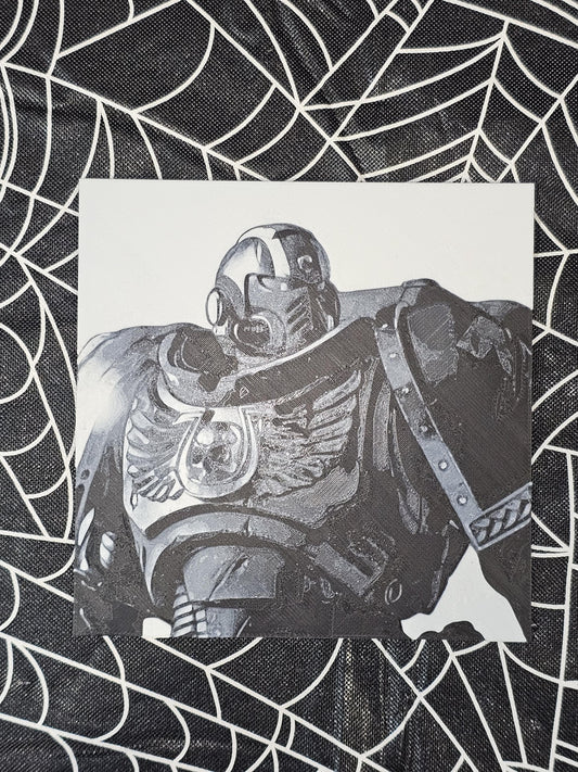 Terran Marine 3D Printed Hueforge Fan Art