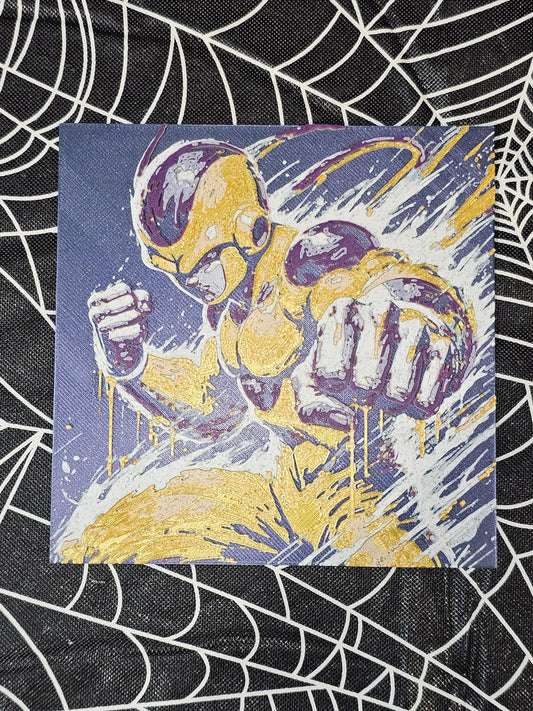 Golden Frieza Multicolor Black Color Shift Background 3D Printed Hueforge Fan Art