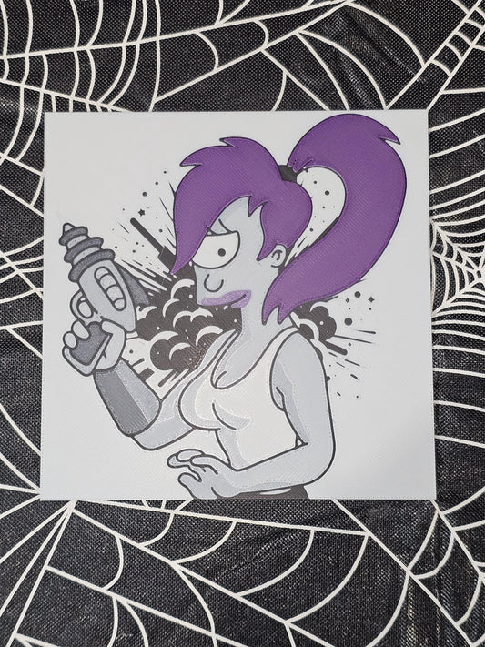 Leela, Futurama 3D Printed Hueforge Fan Art