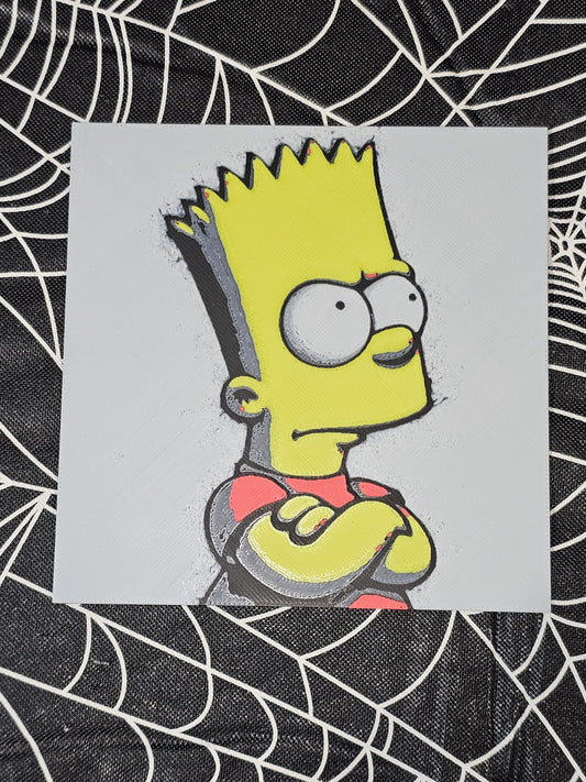 Bart Simpson 3D Printed Hueforge Fan Art
