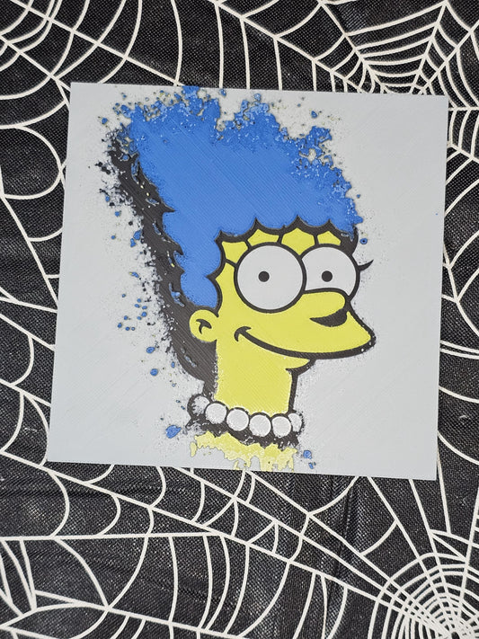 Marge Simpson 3D Printed Hueforge Fan Art