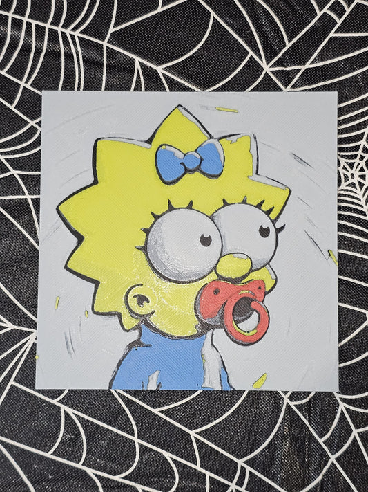 Maggie Simpson 3D Printed Hueforge Fan Art