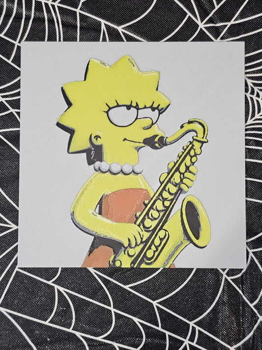 Lisa Simpson 3D Printed Hueforge Fan Art