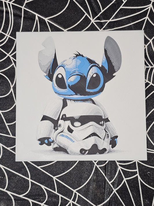 Storm Trooper Stitch, Lilo and Stitch 3D Printed Hueforge Fan Art