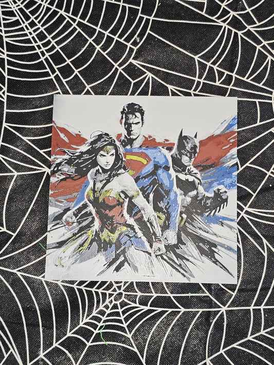 Justice League, Superman, Wonder Woman, Batman 3D Printed Hueforge Fan Art