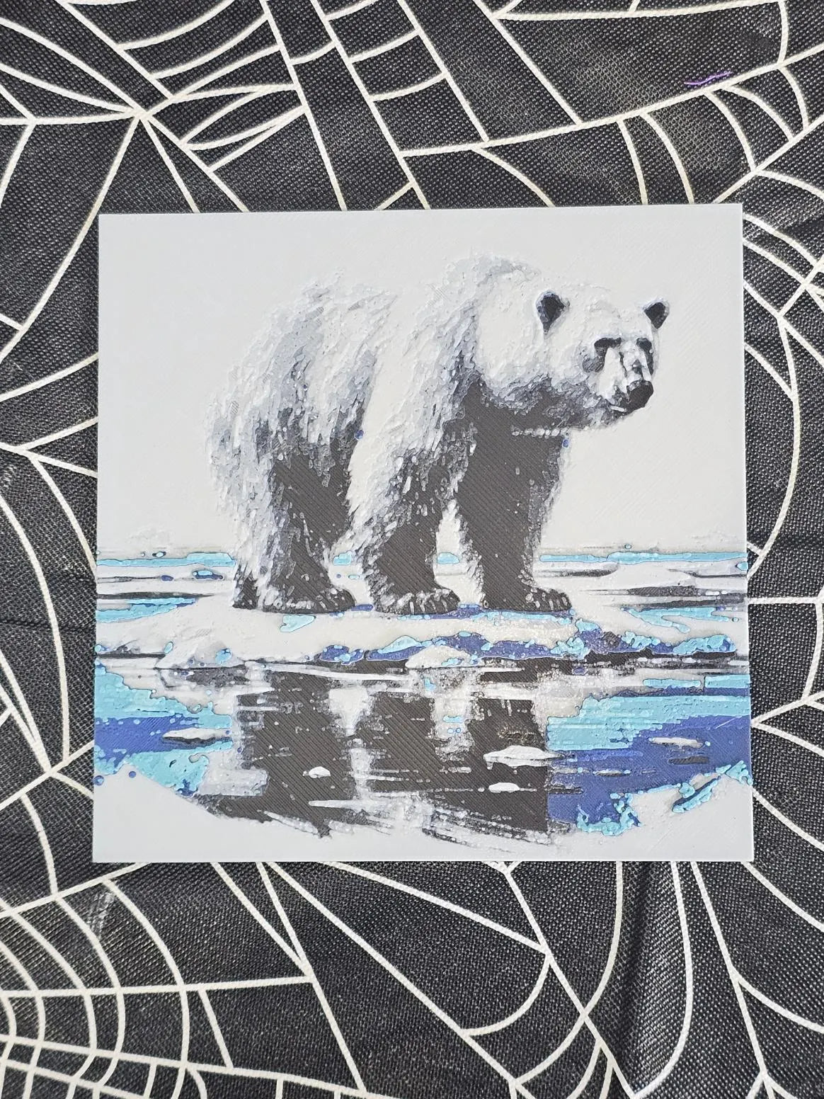 Polar Bear 3D Printed Hueforge Fan Art