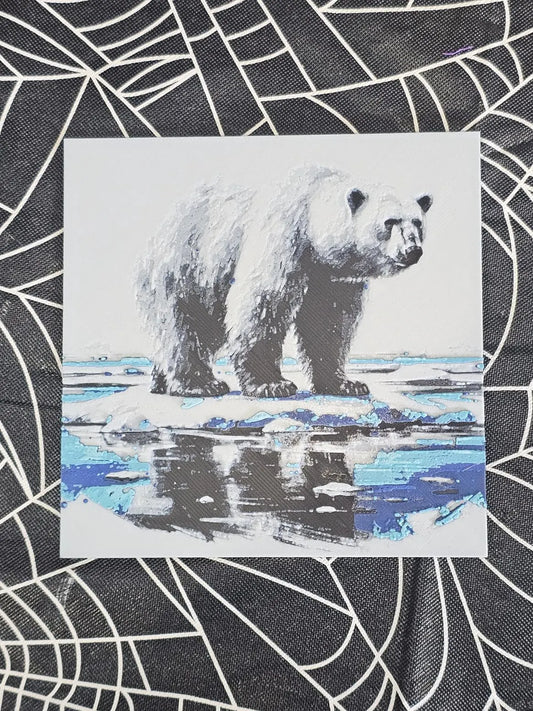 Polar Bear 3D Printed Hueforge Fan Art