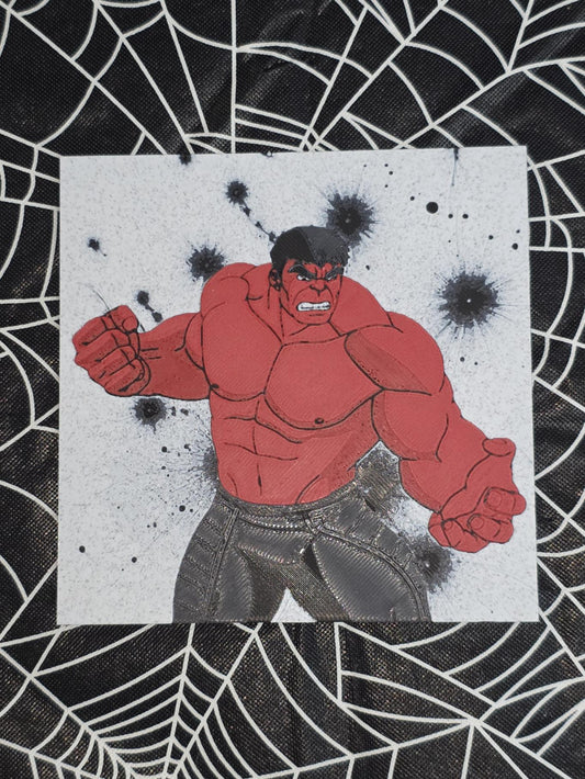 Red Hulk 3D Printed Hueforge Fan Art