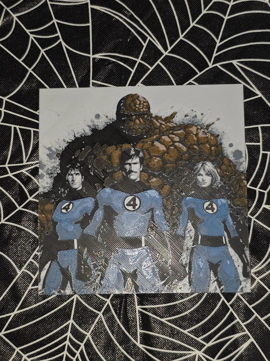 Fantastic 4 Multicolor 3D Printed Hueforge Fan Art