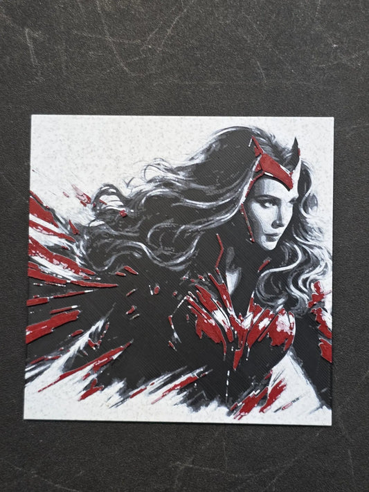 Scarlet Witch 3D Printed Hueforge Fan Art