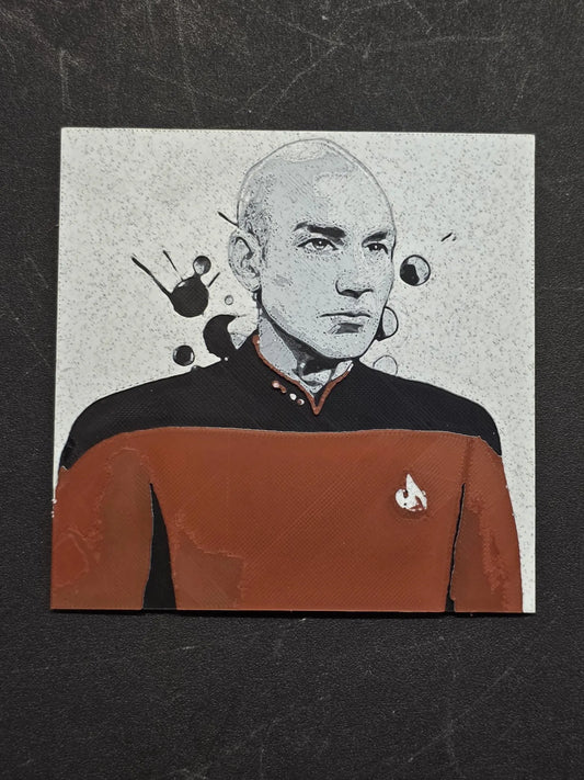 Jean-Luc Picard, Star Trek 3D Printed Hueforge Fan Art