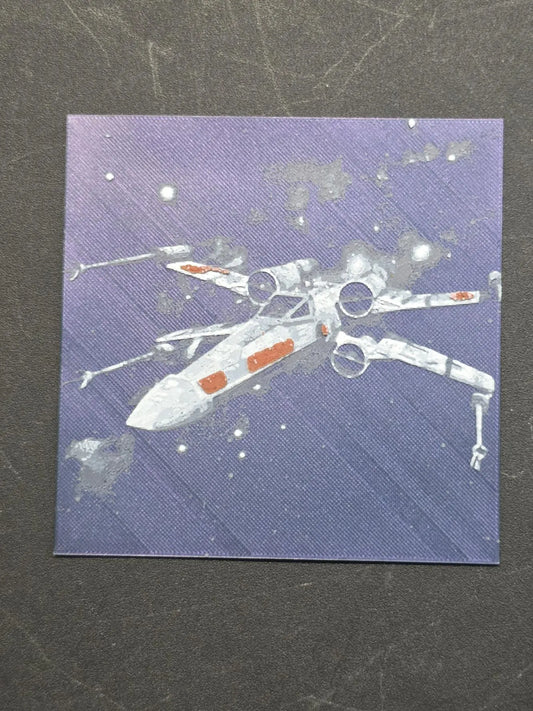 X-wing, Star Wars 3D Printed Hueforge Fan Art