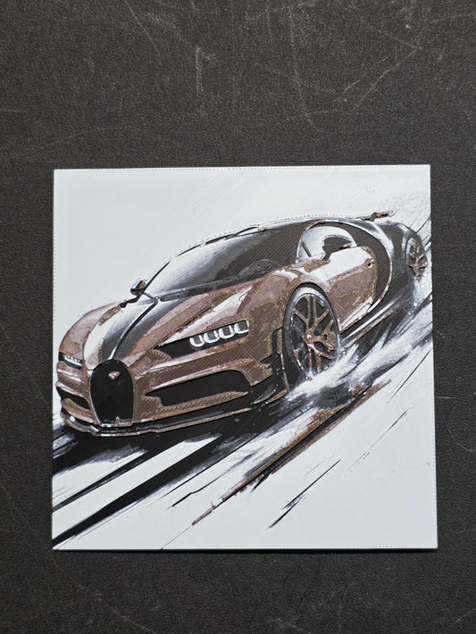 Bugatti Veyron 3D Printed Hueforge Fan Art