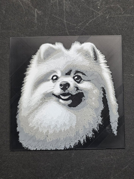 Pomeranian 3D Printed Hueforge Fan Art