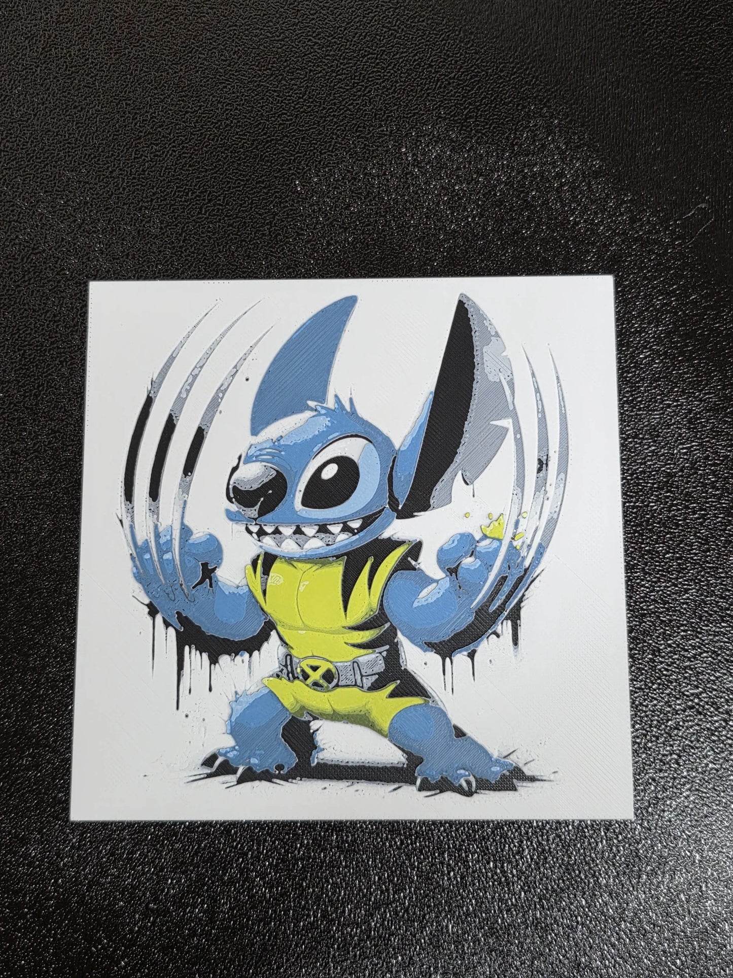 Wolverine Stitch, Lilo and Stitch 3D Printed Hueforge Fan Art