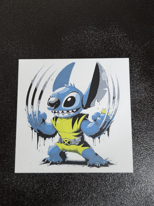 Wolverine Stitch, Lilo and Stitch 3D Printed Hueforge Fan Art