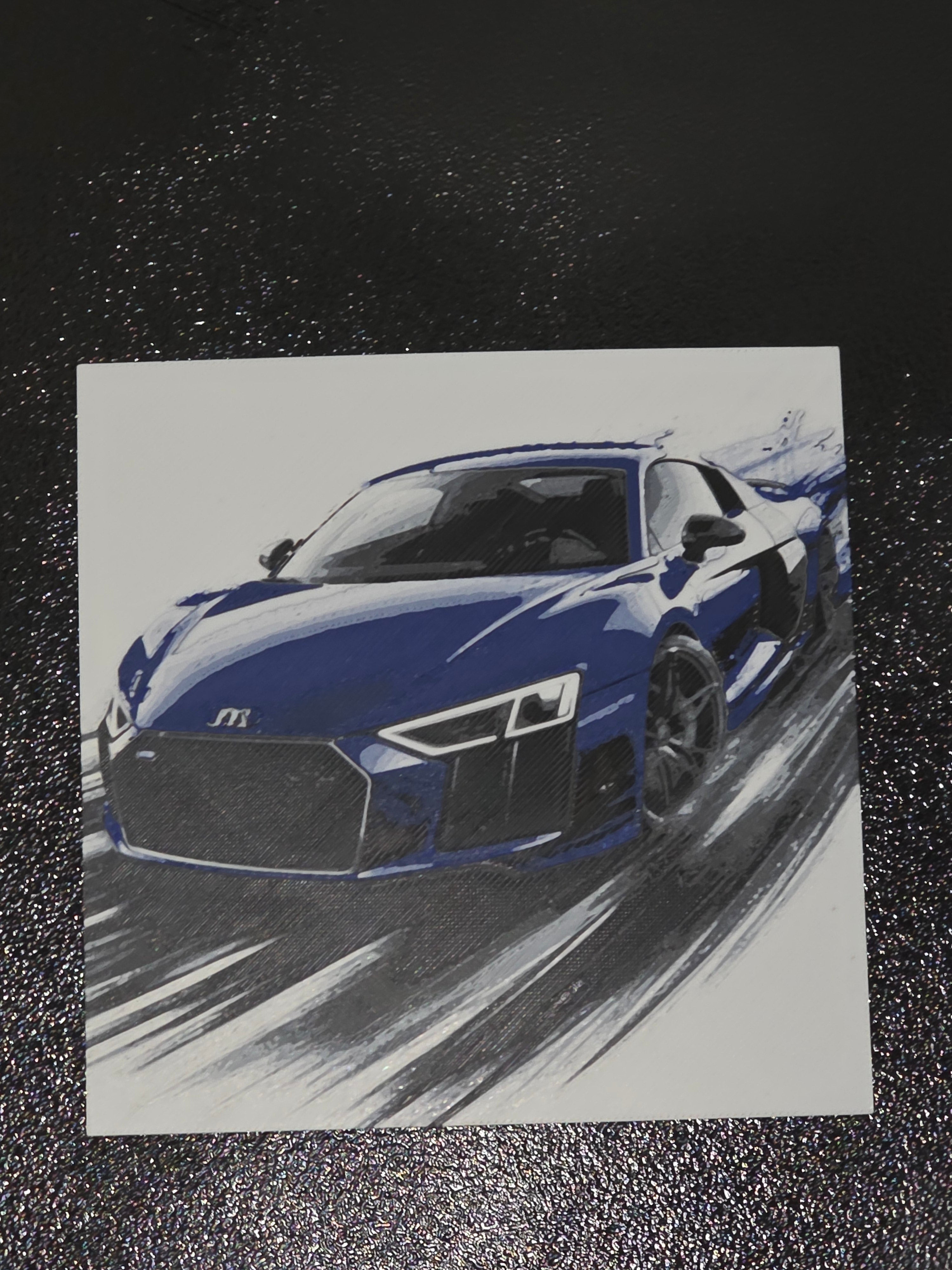 Audi R8 3D Printed Hueforge Fan Art – 3DX Print the World