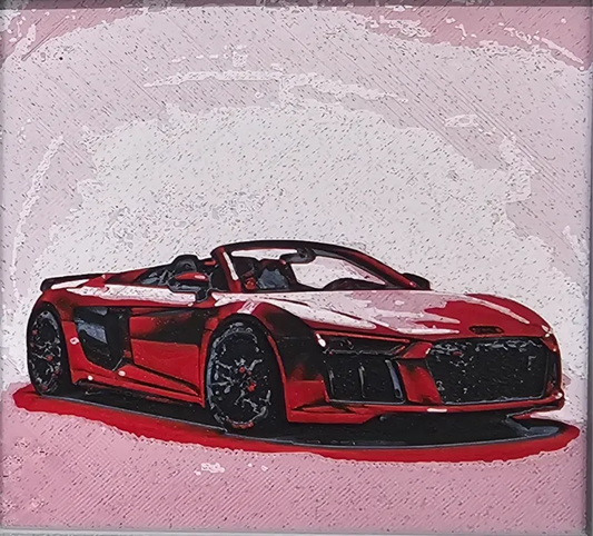 Audi R8 2.0 3D Printed Hueforge Fan Art