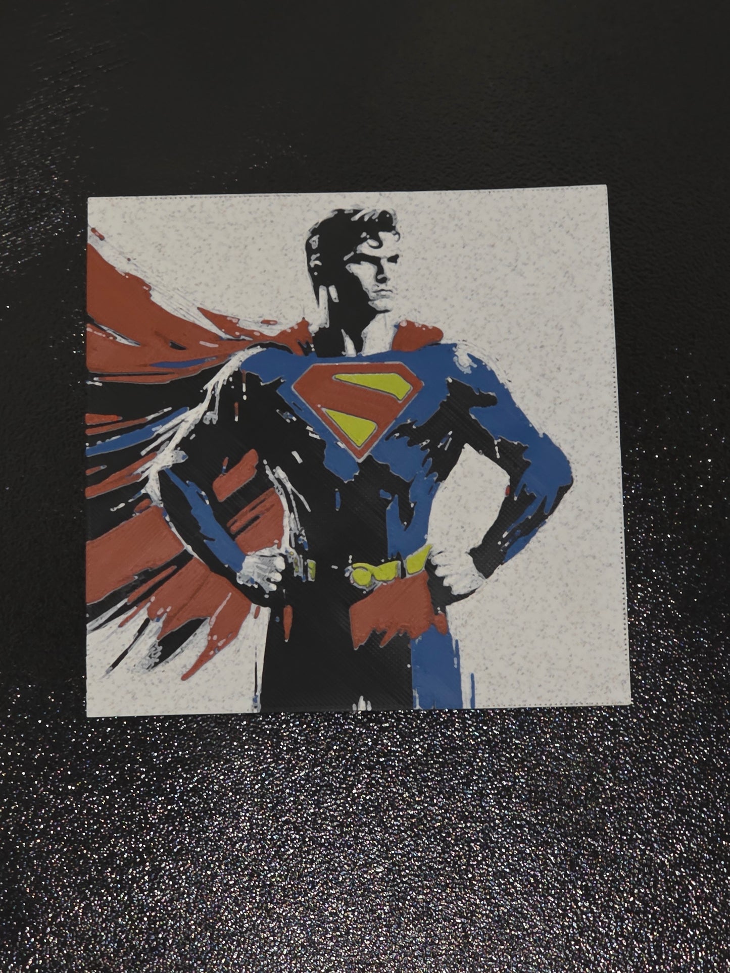 Superman Posing, Multicolor 3D Printed Hueforge Fan Art